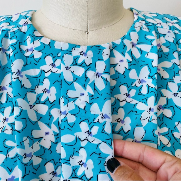 Vintage 80’s Pellini Petites Abstract Floral Midi Dress - Picture 4 of 16